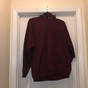Plain Burgundy Plus Size Hoodie